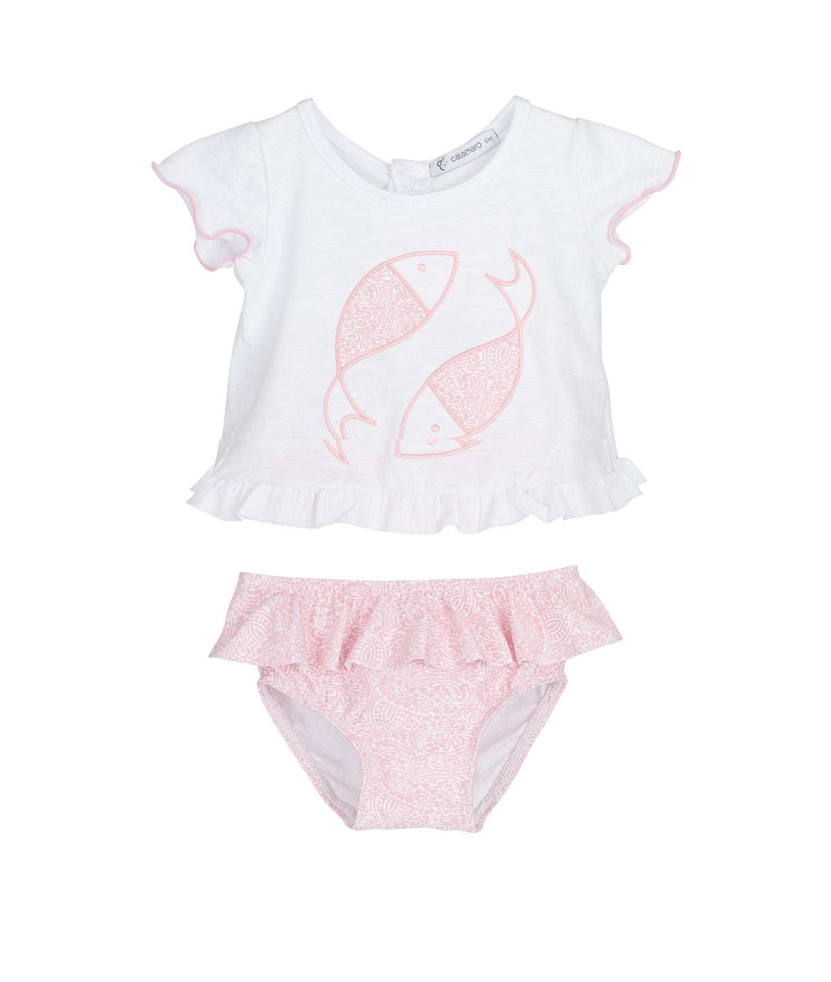 Ensemble t-shirt et culotte de bain rose fille – Collection Cachemir