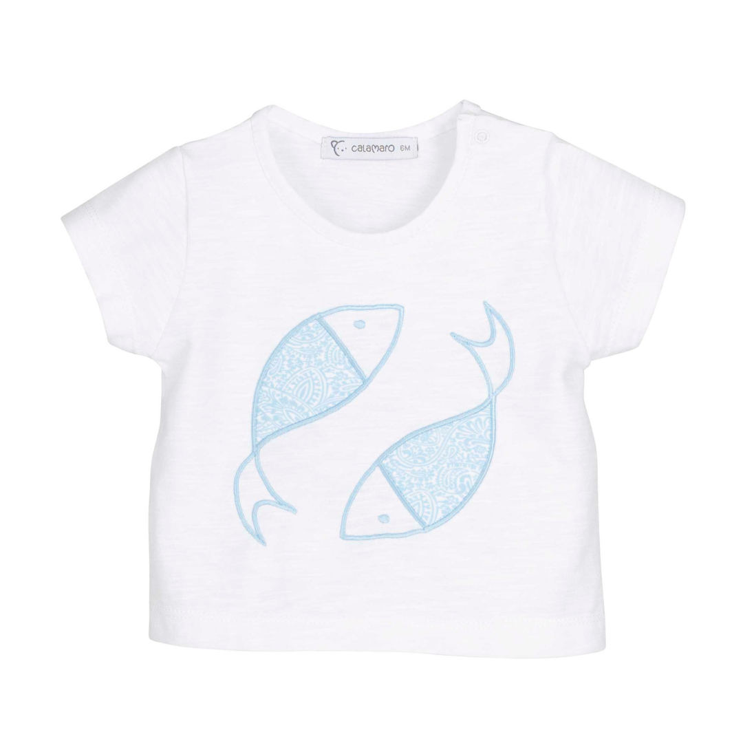 Ensemble t-shirt et short de bain bleu garçon – Collection Cachemir