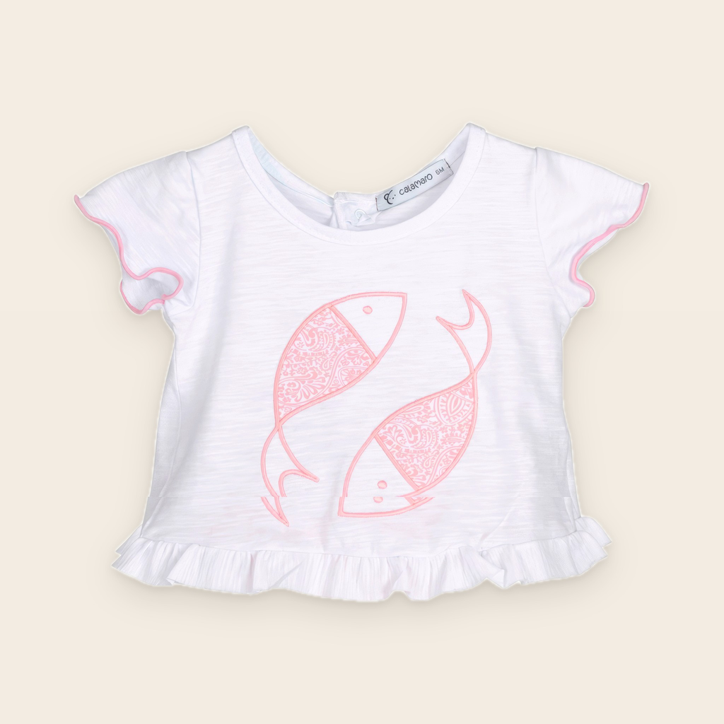 Ensemble t-shirt et culotte de bain rose fille – Collection Cachemir