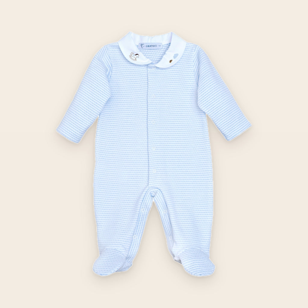 Sugar sleepsuit – blue – front view